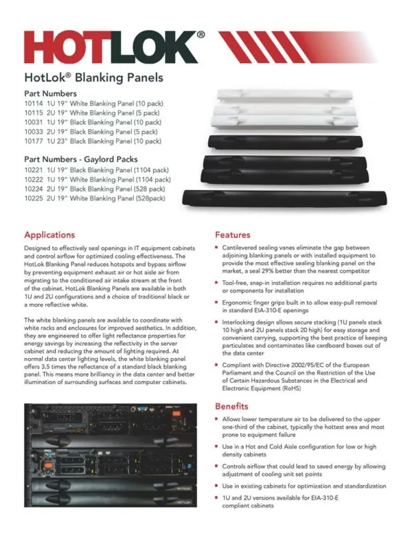 White Blanking Panel - 2U - Image 2