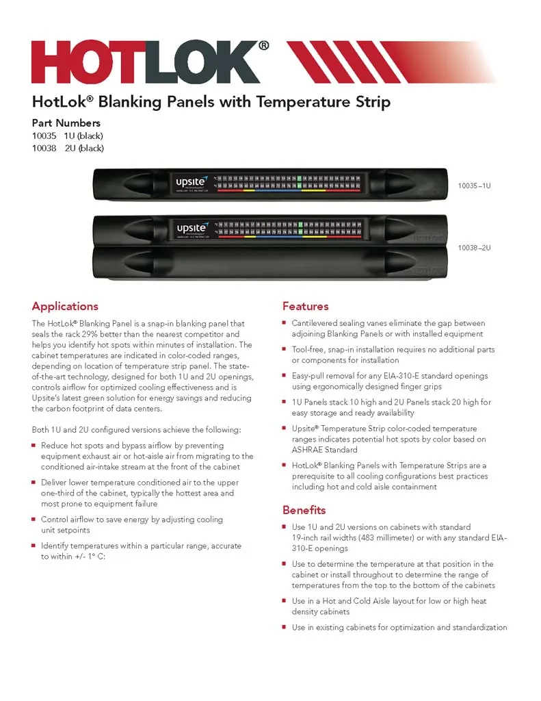 Blanking Panel with Temperature Strip - 2U - Image 3