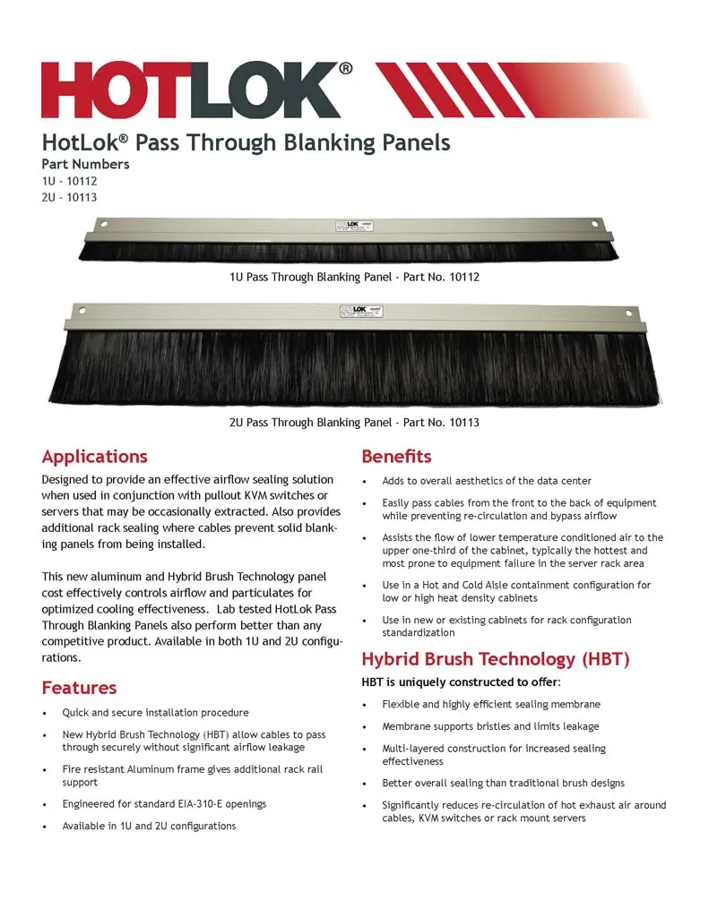 Pass-Through Blanking Panel - 2U - Image 3