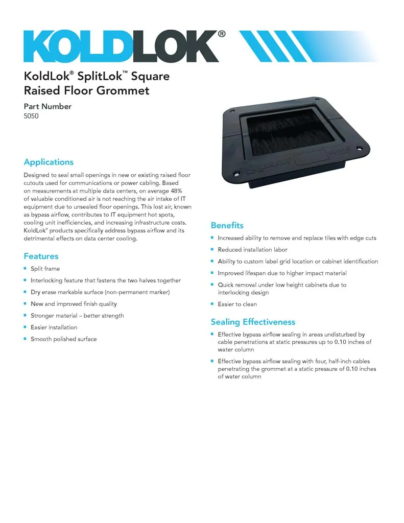 SplitLok™ Square Raised Floor Grommet - Image 2