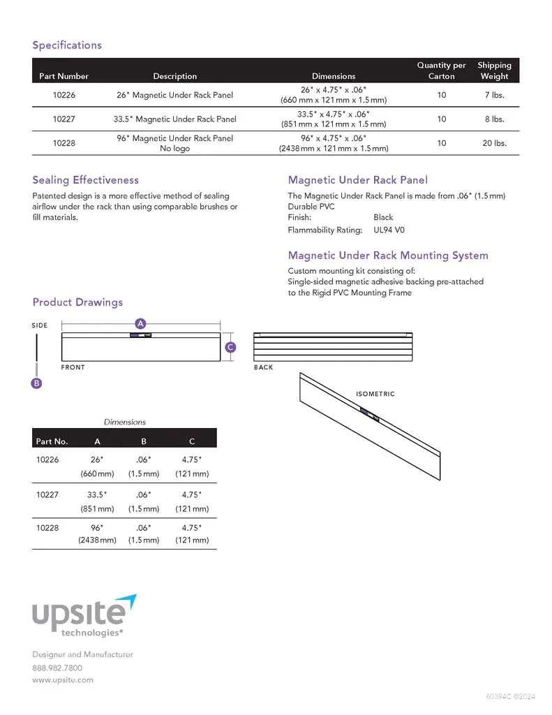 AisleLok 96" Magnetic Under Rack Panel - Image 4
