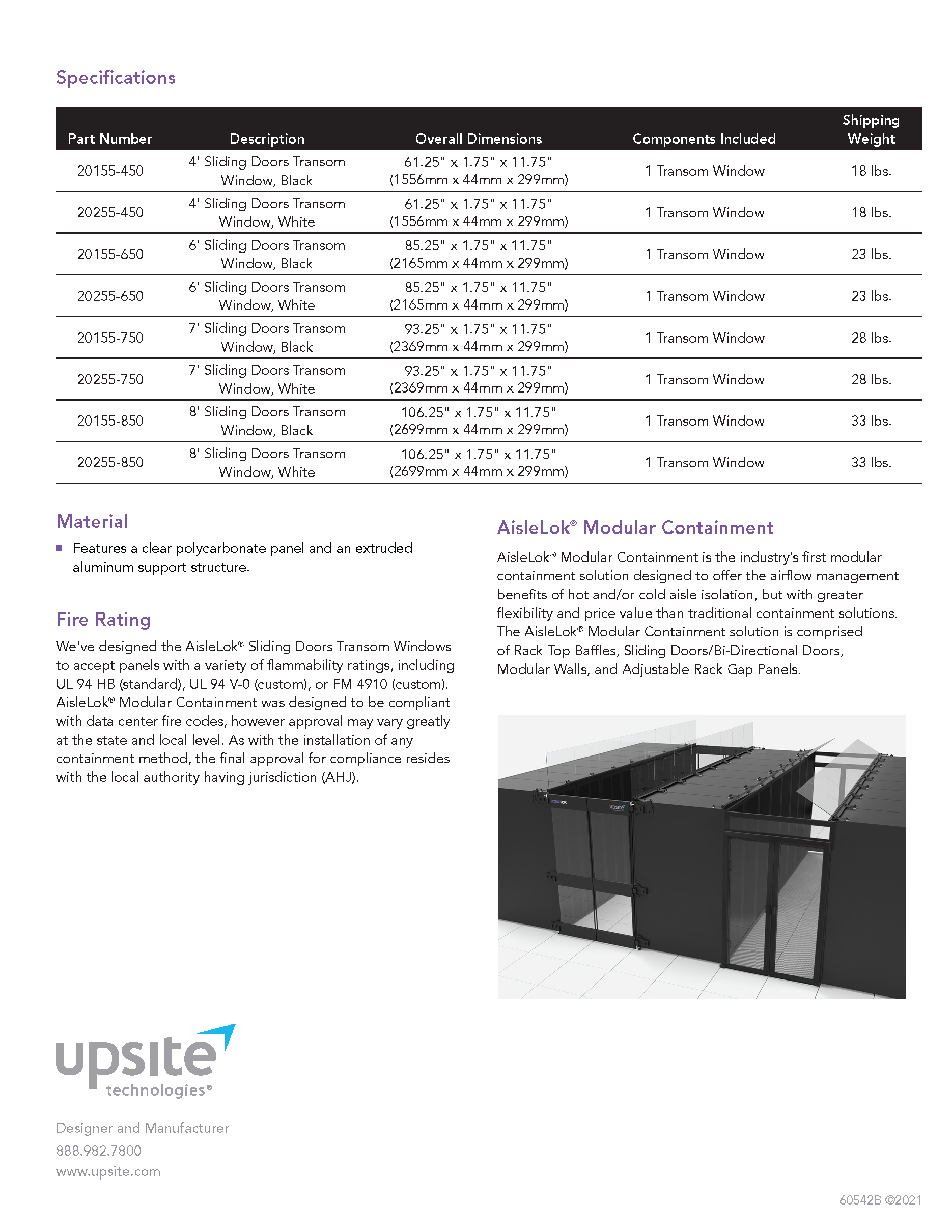 AisleLok 4’ Sliding Door Transom Window - Image 4