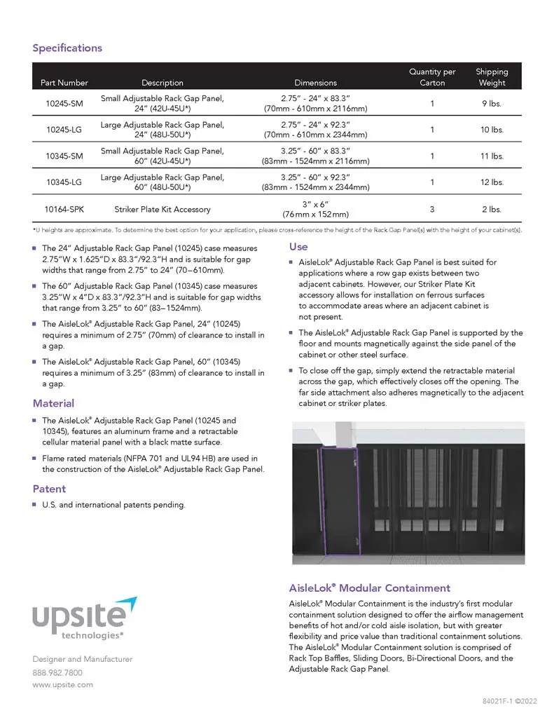 AisleLok  Adjustable Rack Gap Panel, 24" / 60" - Image 7
